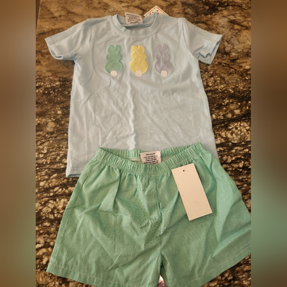 Charming Kids Pajama Set - Light Blue and Mint